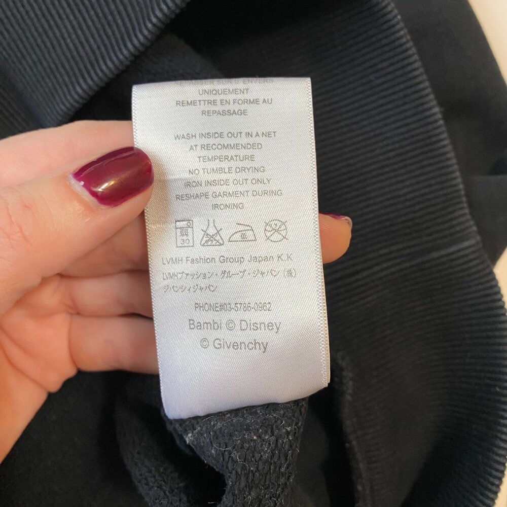 Givenchy Bambi Mirror Outline‎ Black Crewneck Sweatshirt Medium - Picture 11 of 13